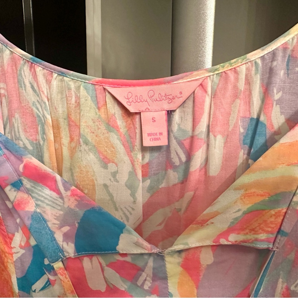 Lilly Pulitzer Alanna Cold Off Shoulder Dress Sparkling Sands Tassel - Picture 9 of 10